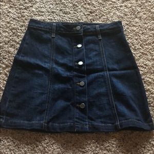 Button down denim skirt
